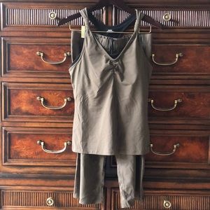 Women's Brown Tank Top and Pants Set